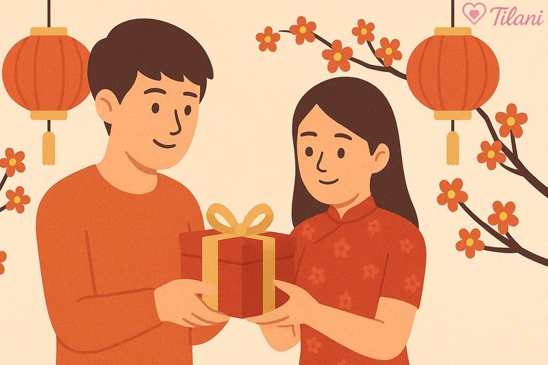 Tặng quà Tết là cách thể hiện sự trân trọng mối quan hệ với gia đình người yêu.