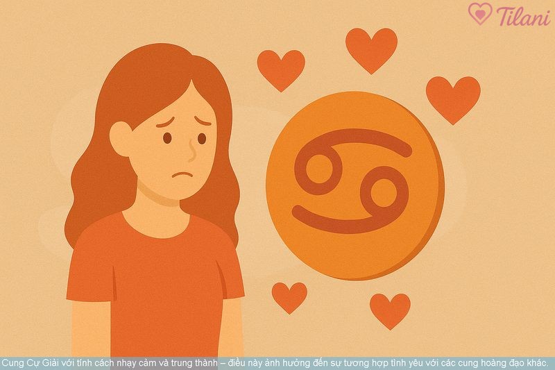 Cung Cự Giải với tính cách nhạy cảm và trung thành - điều này ảnh hưởng đến sự tương hợp tình yêu với các cung hoàng đạo khác.
