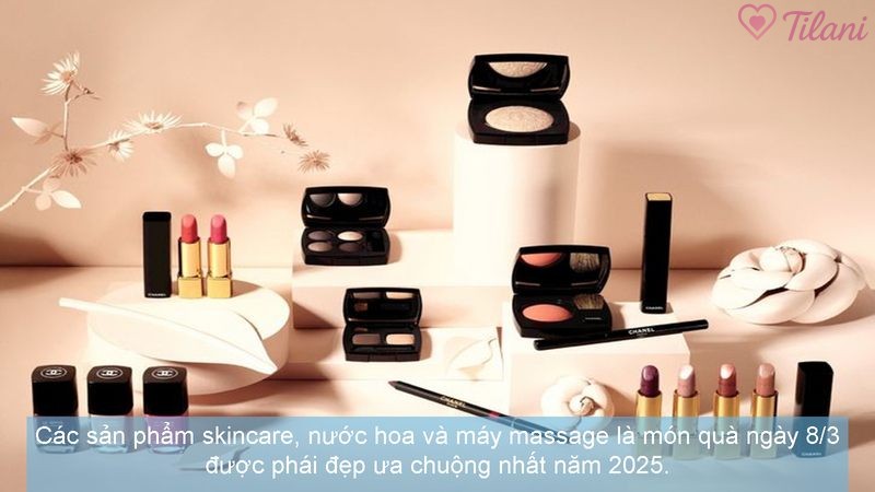 Các sản phẩm skincare, nước hoa và máy massage là món quà ngày 8/3 được phái đẹp ưa chuộng nhất năm 2025.
