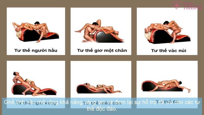 Ghế tình yêu mở rộng khả năng sáng tạo và đem lại sự hỗ trợ tối ưu cho các tư thế độc đáo.