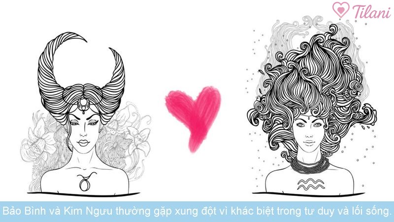 Bảo Bình và Kim Ngưu thường gặp xung đột vì khác biệt trong tư duy và lối sống.