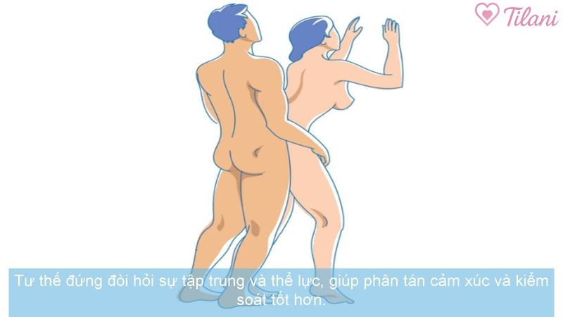 Tư thế đứng đòi hỏi sự tập trung và thể lực, giúp phân tán cảm xúc và kiểm soát tốt hơn.